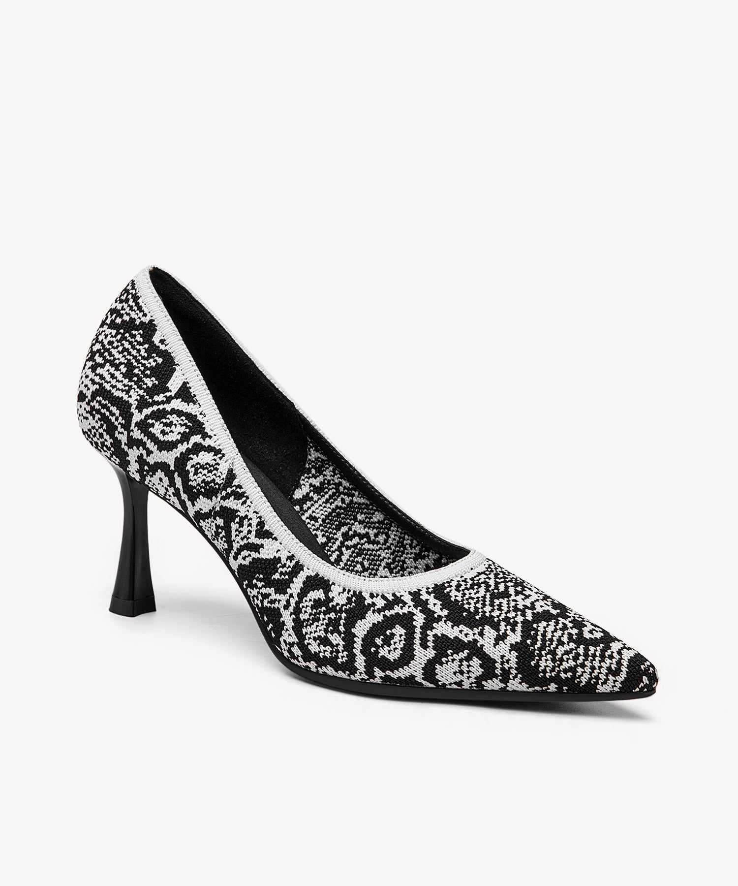 Minimalist Mesh Stiletto Heeled Pumps Black Snake Print